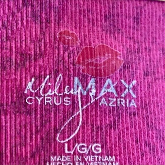 Miley Cyrus Tank Top Pink and Black Butterflies Junior Large - Picture 6 of 7